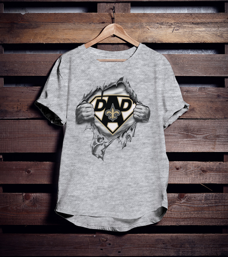 Dad Superhero New Orleans Saints Badge T-Shirt