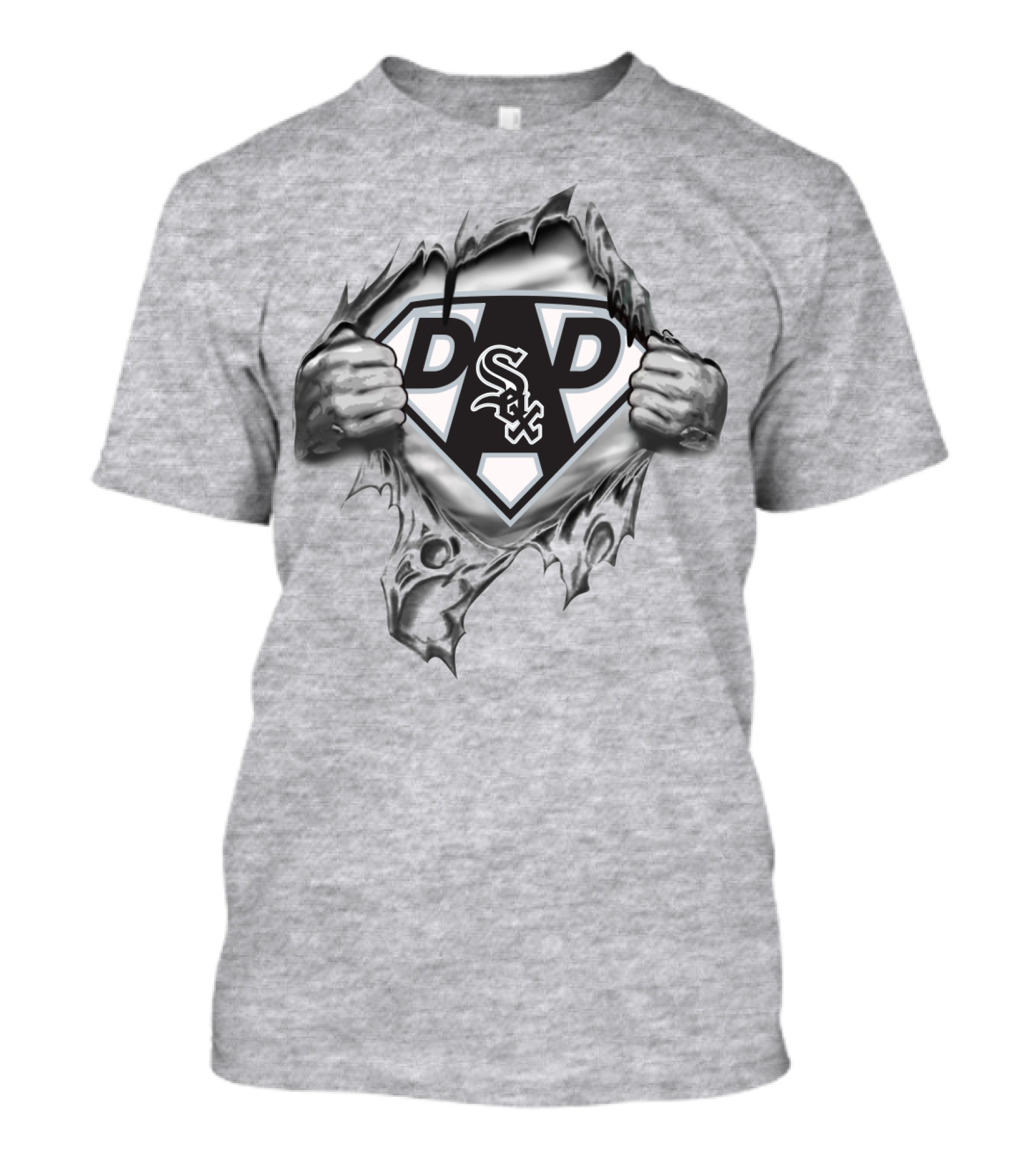Chicago White Sox Super Dad Logo Design Dad Father's Day T-Shirt