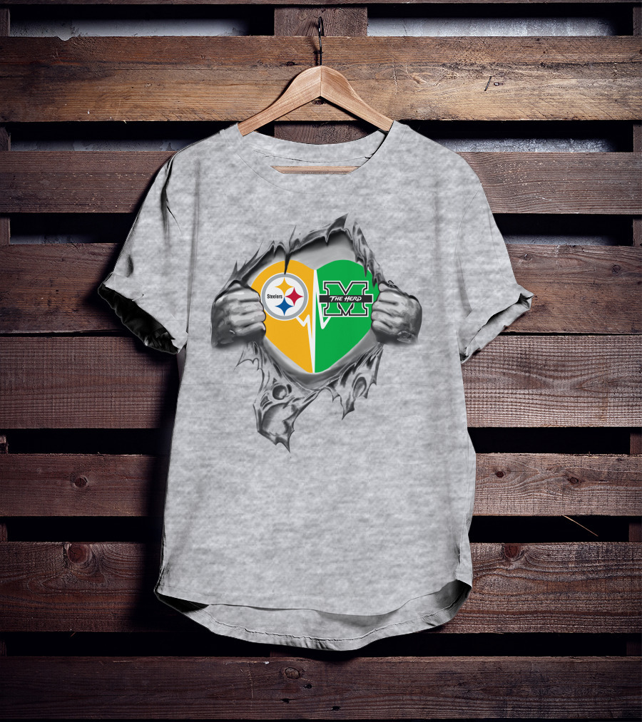 Steelers Marshall Thundering Herd Heart T-Shirt
