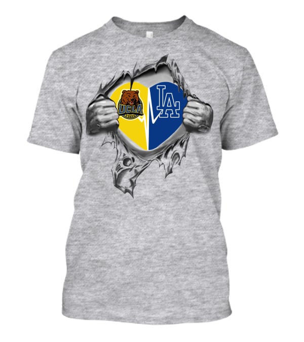 Ucla Bruins Dodgers Heart Torn Open T-Shirt