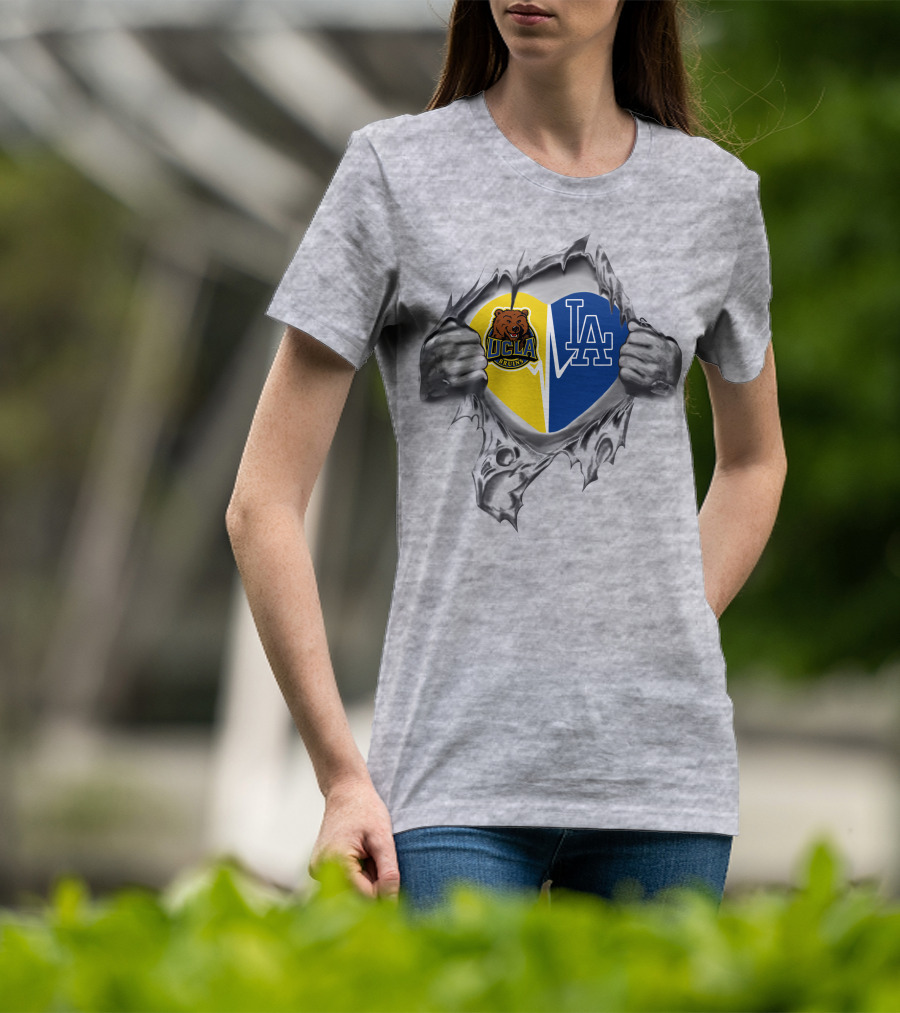 Ucla Bruins Dodgers Heart Torn Open T-Shirt