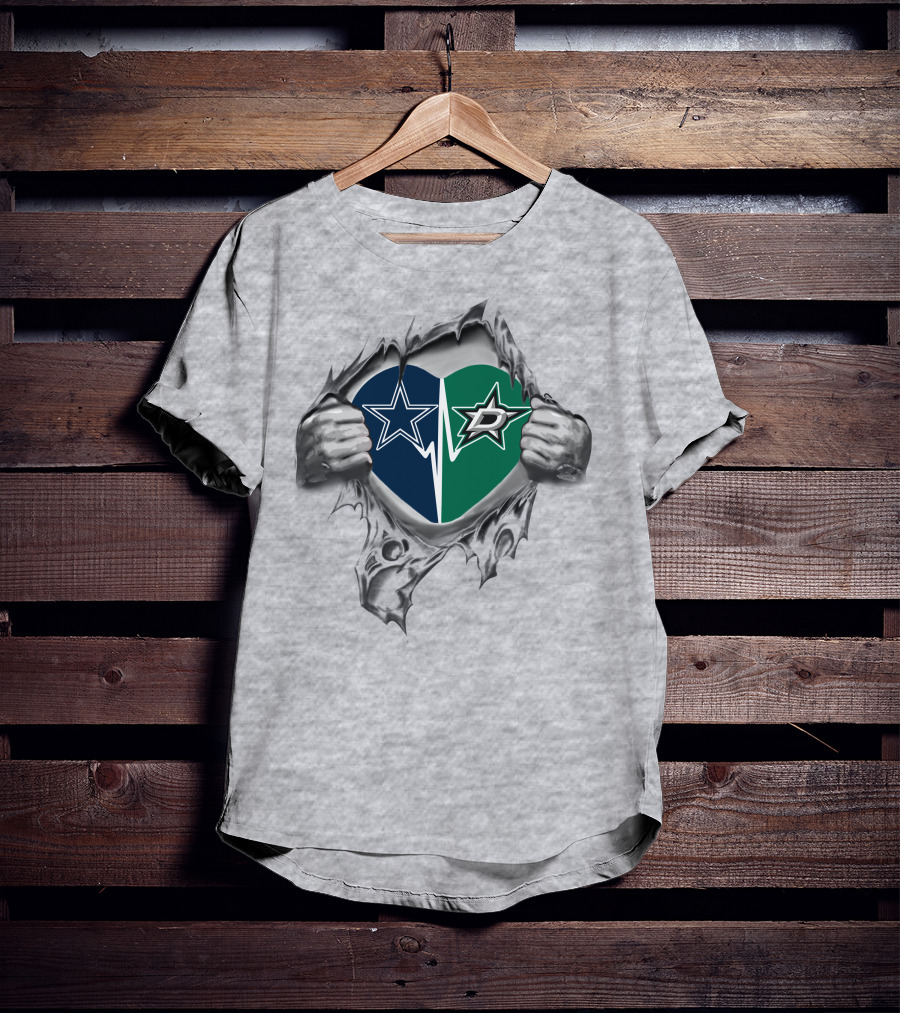Cowboys Dallas Stars Heart Connection T-Shirt