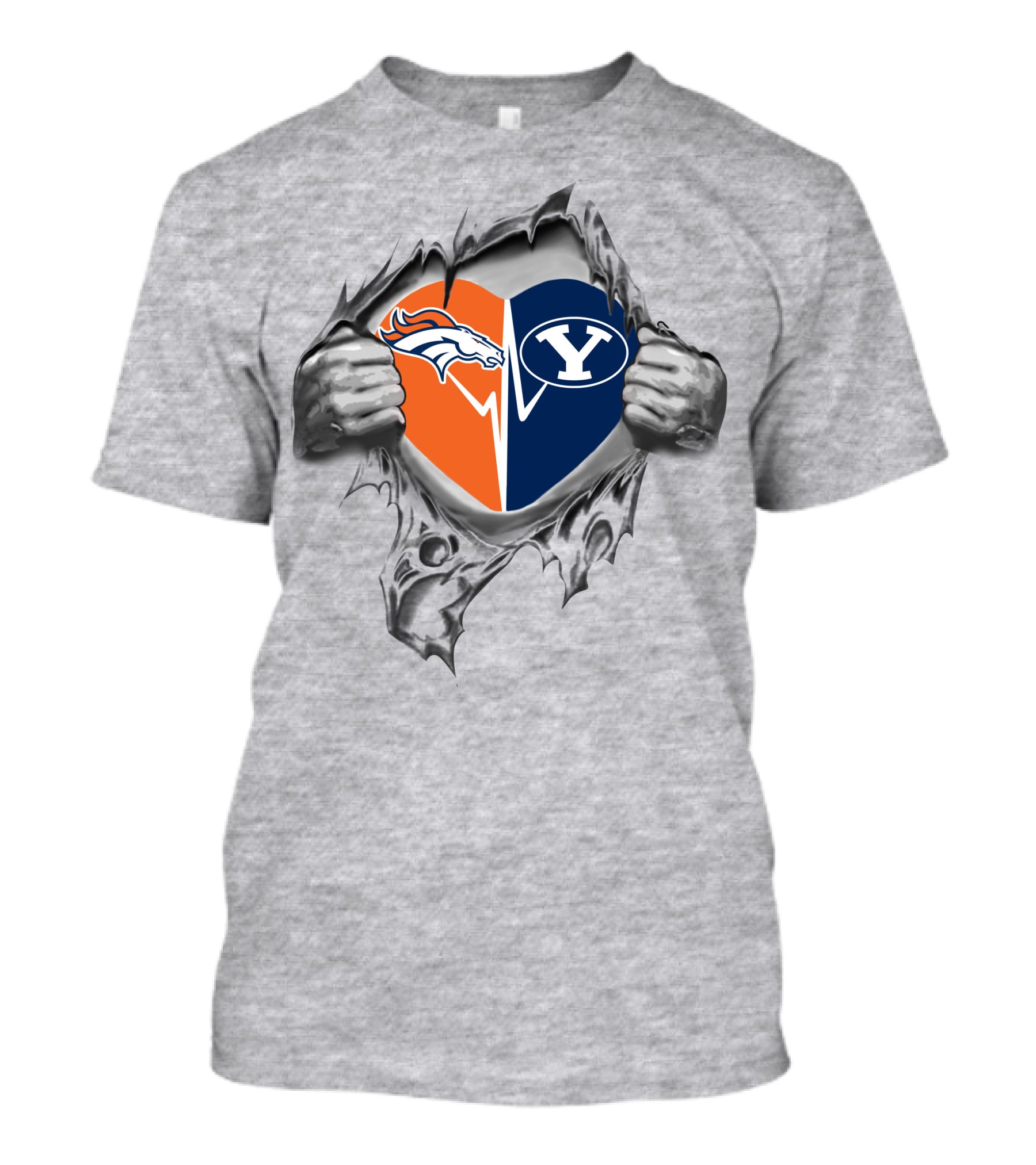 Broncos Byu Heartbeat Passion Revealed T-Shirt