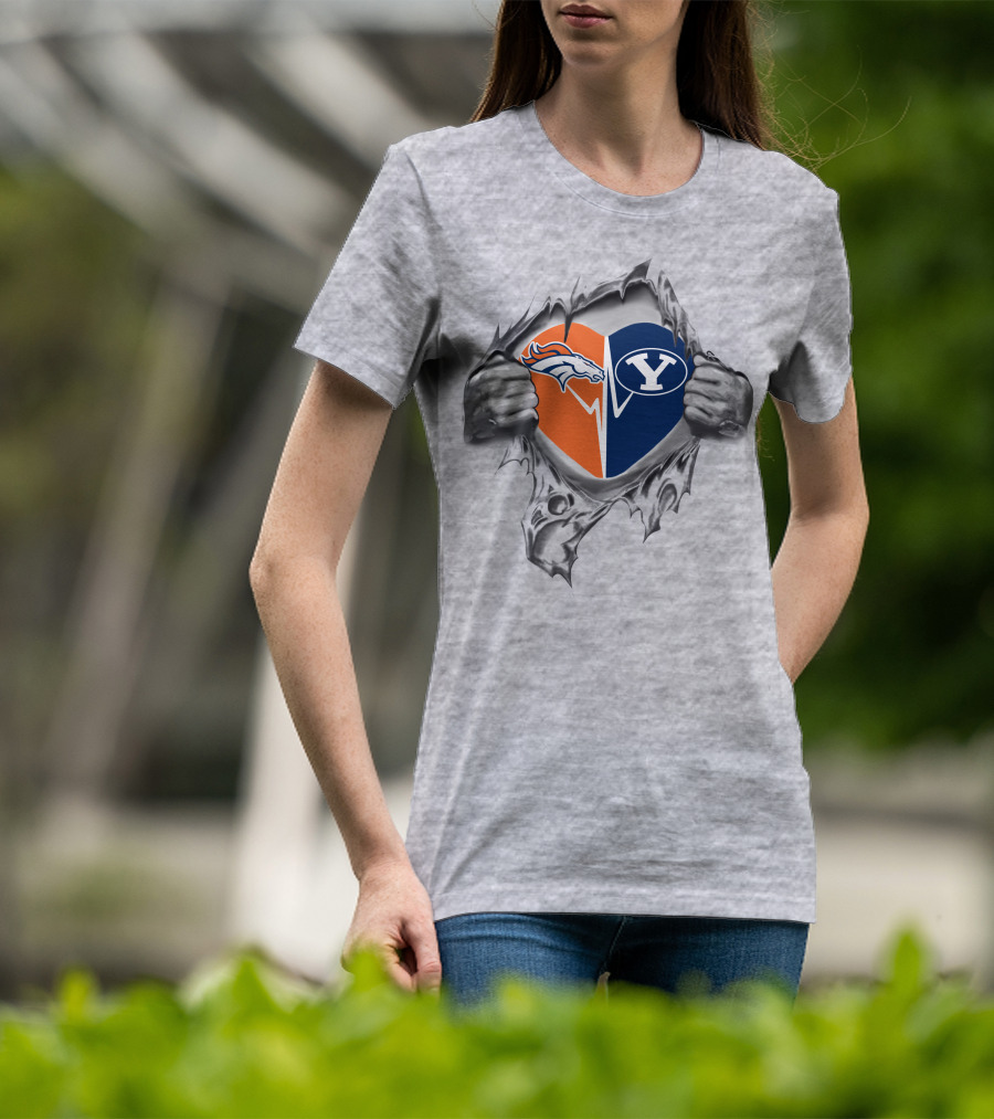 Broncos Byu Heartbeat Passion Revealed T-Shirt