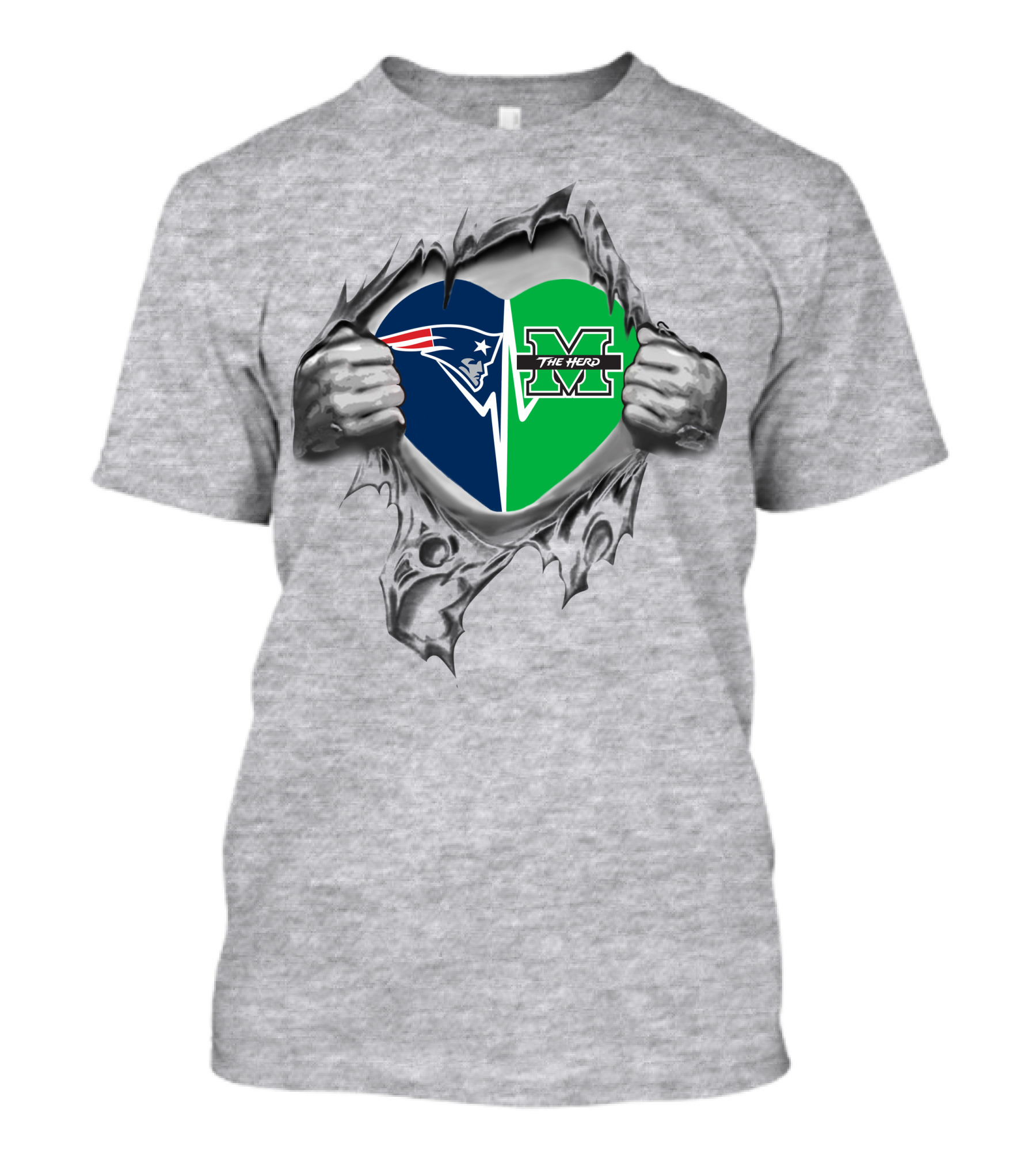 Patriots Marshall The Herd Heart T-Shirt