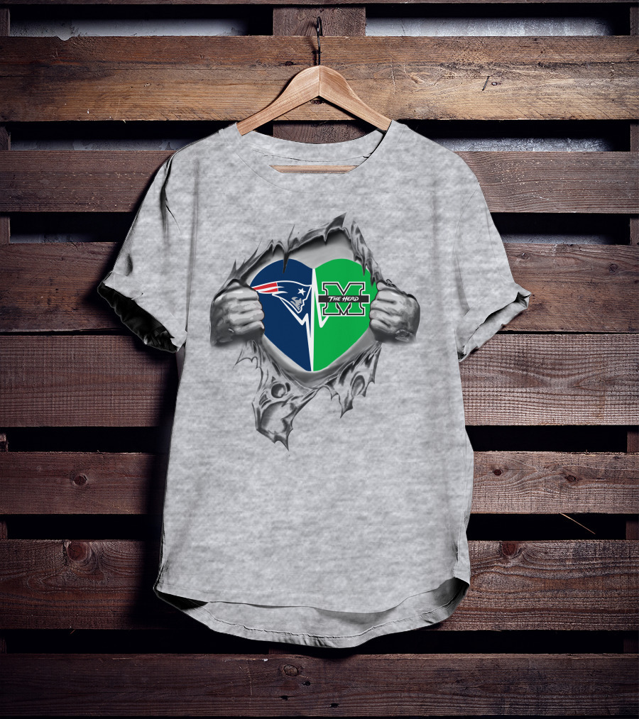 Patriots Marshall The Herd Heart T-Shirt