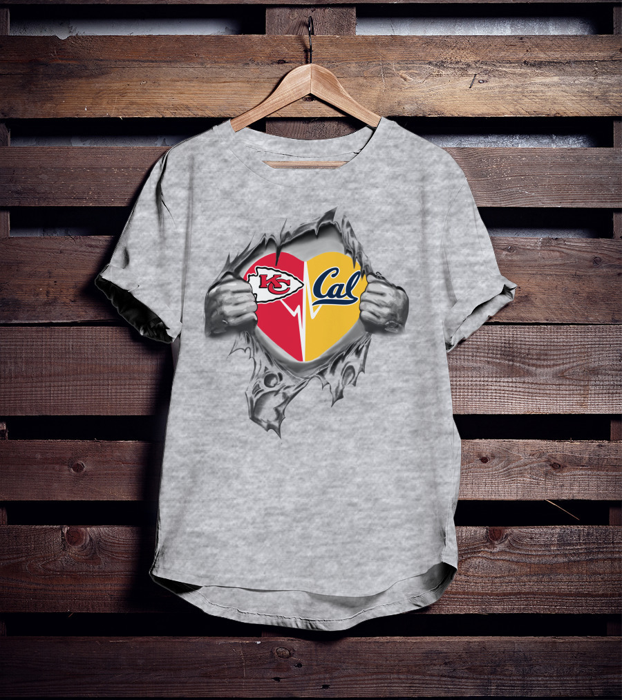 Chiefs Cal Heart Torn Open Revealing Loyalty T-Shirt