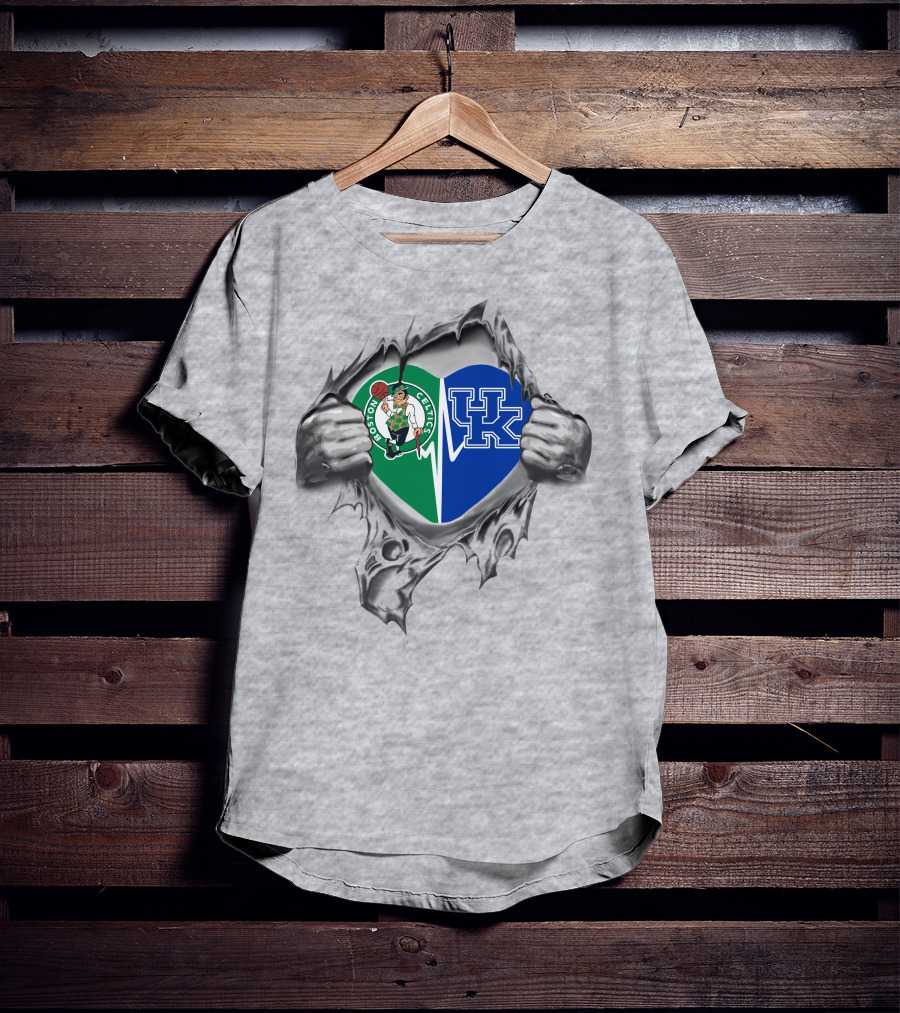 Boston Celtics Kentucky Wildcats Heart Made Of Loyalty T-Shirt
