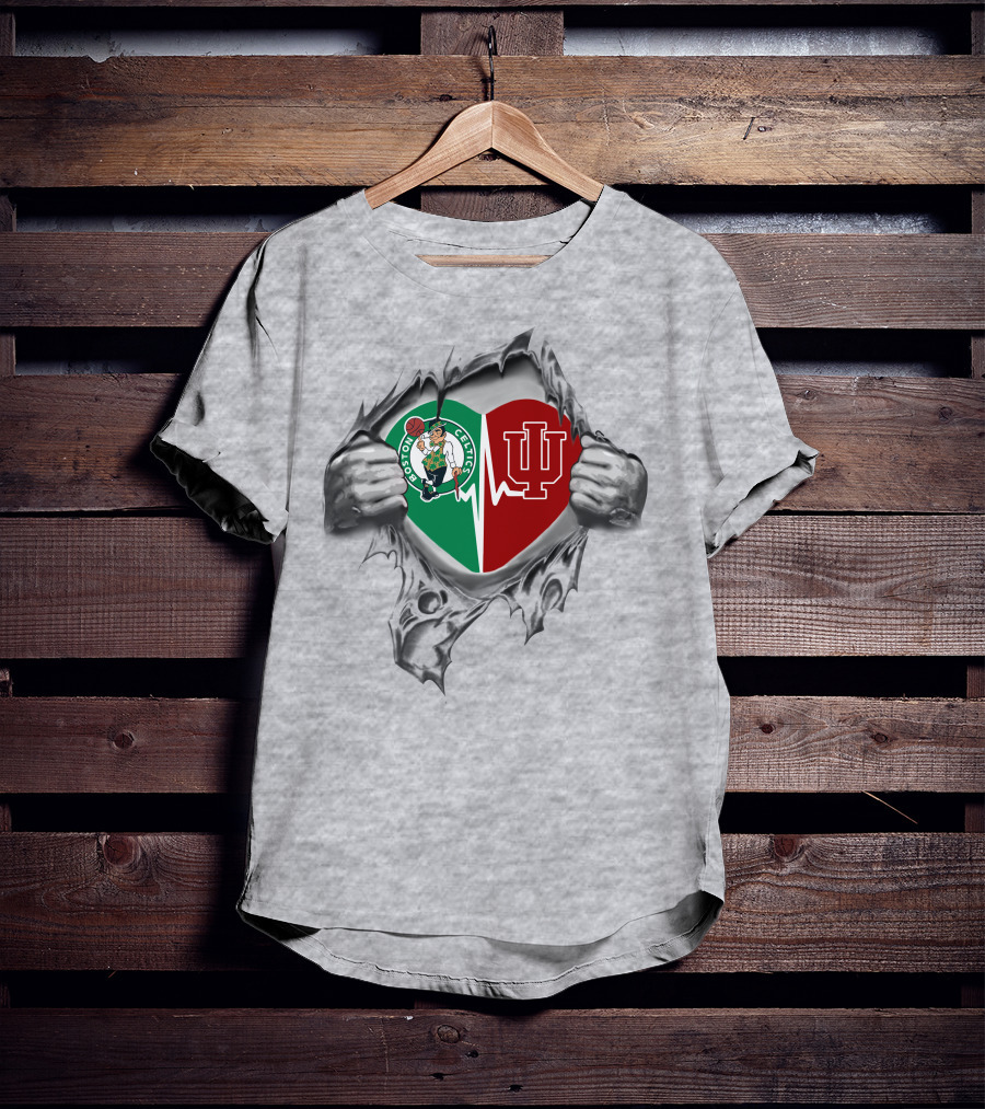 Boston Celtics Indiana Hoosiers Heartbeat Passion T-Shirt