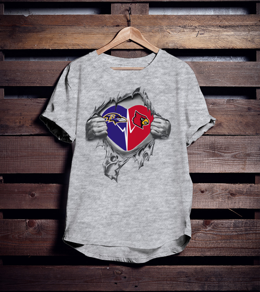 Ravens Louisville Heartbeat Passion Dual Loyalty T-Shirt