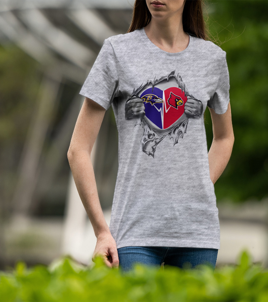 Ravens Louisville Heartbeat Passion Dual Loyalty T-Shirt