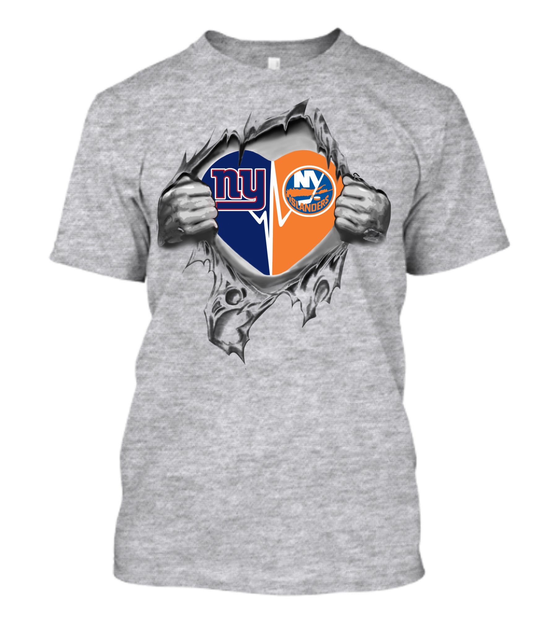 Ny Giants Islanders Heartbeat Love T-Shirt