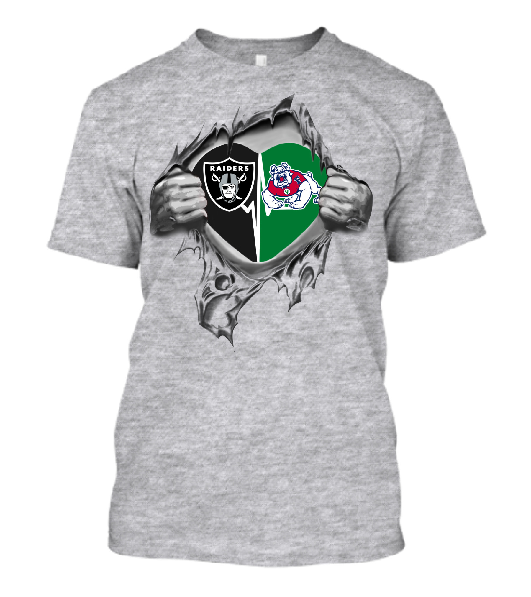 Raiders Fresno State Bulldogs Heart Icons Loyalty T-Shirt