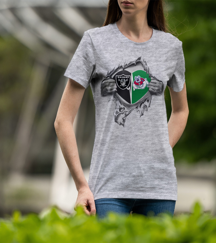 Raiders Fresno State Bulldogs Heart Icons Loyalty T-Shirt