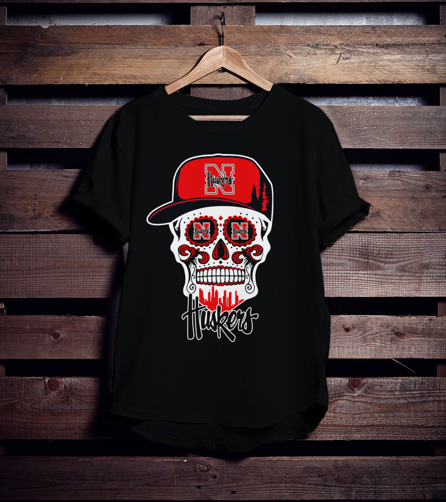 Huskers Skull Nebraska Cornhuskers Cap T-Shirt