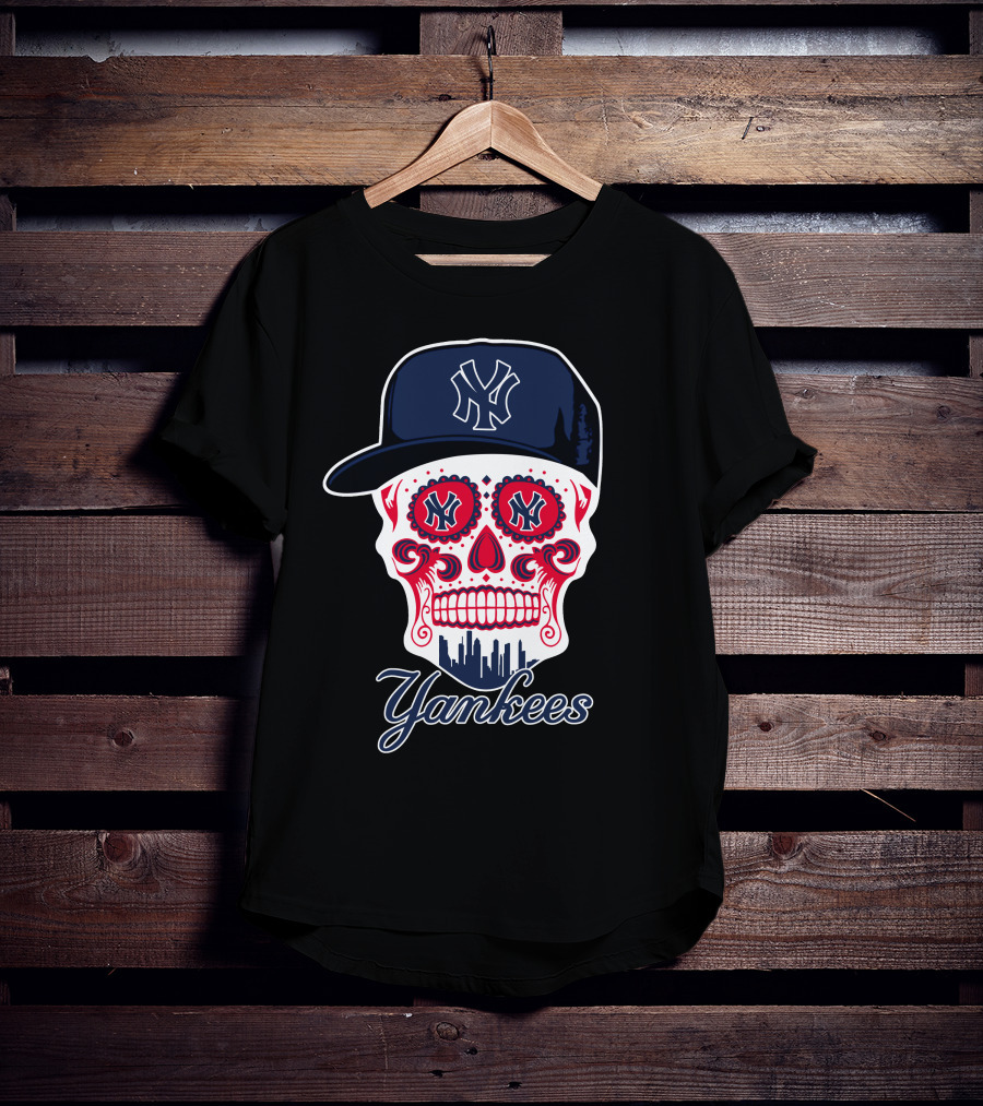 Yankees Skull New York Funny Sugar Skull T-Shirt