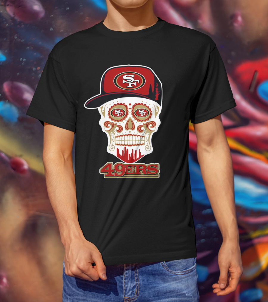 49ers Skull With San Francisco Hat And Funny T-Shirt