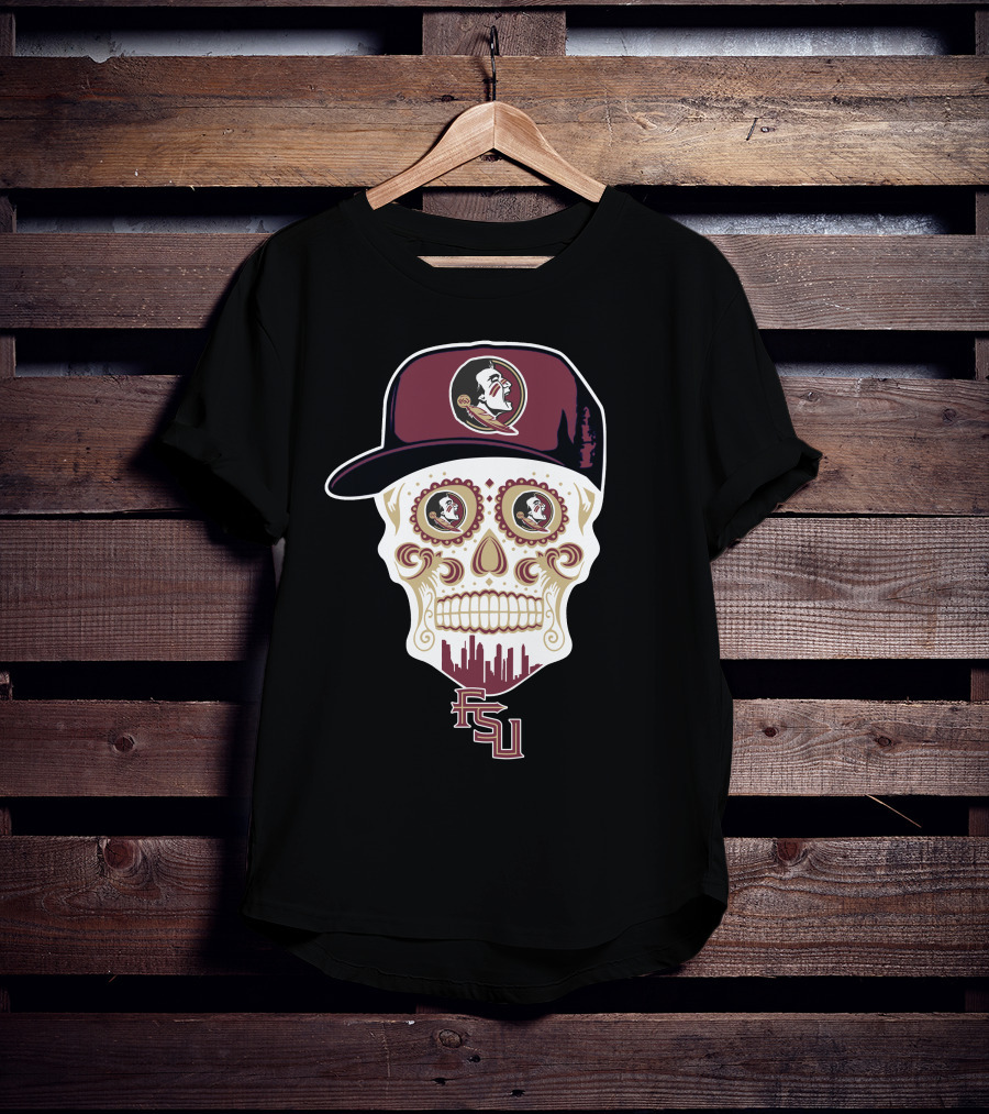 Florida State Seminoles Skull With Logo And Fsu T-Shirt