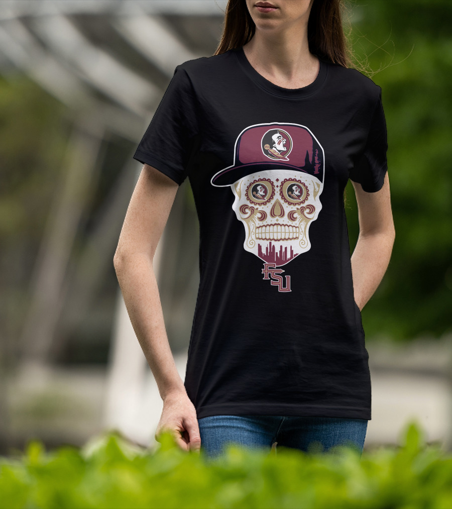 Florida State Seminoles Skull With Logo And Fsu T-Shirt