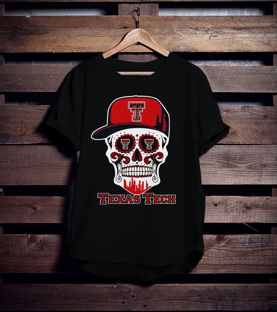 Texas Tech Red Raiders Skull With Hat T-Shirt