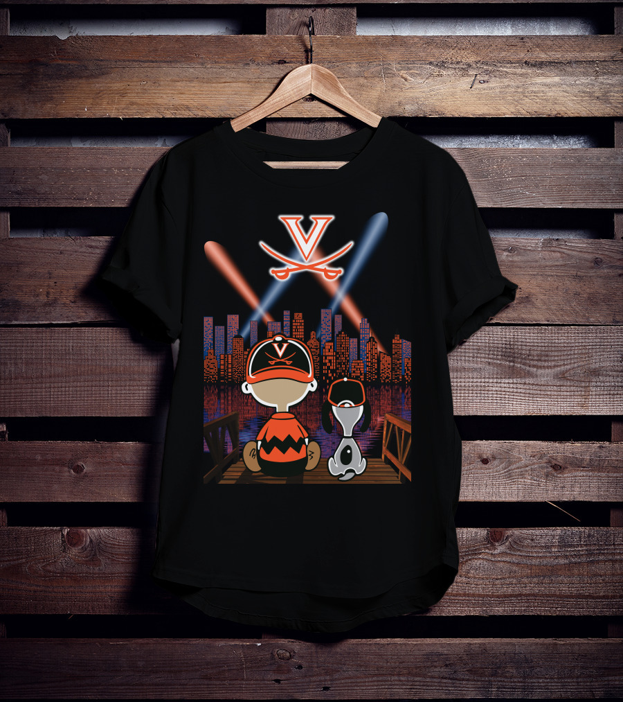 Virginia Cavaliers Snoopy City Night Skyline T-Shirt