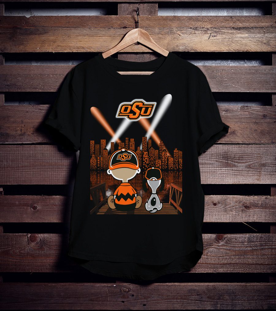 Osu Oklahoma State Cowboys Nighttime City Skyline T-Shirt
