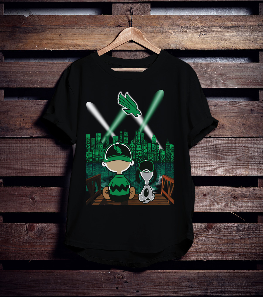 North Texas Mean Green Downtown Skyline By Night T-Shirt