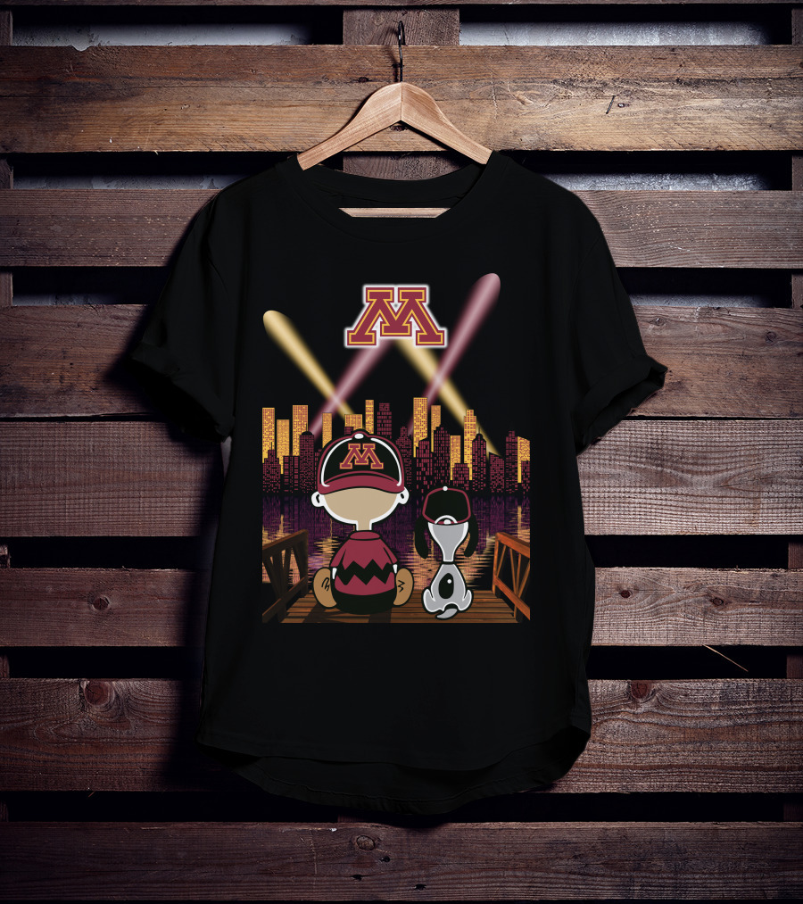 Minnesota Golden Gophers City Skyline Night Lights T-Shirt