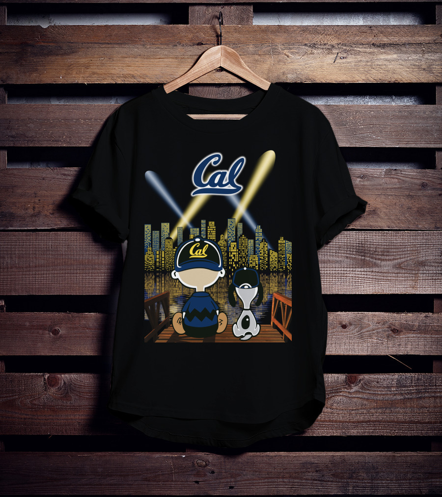 Cal Golden Bears Night Skyline With Dog And City Lights T-Shirt