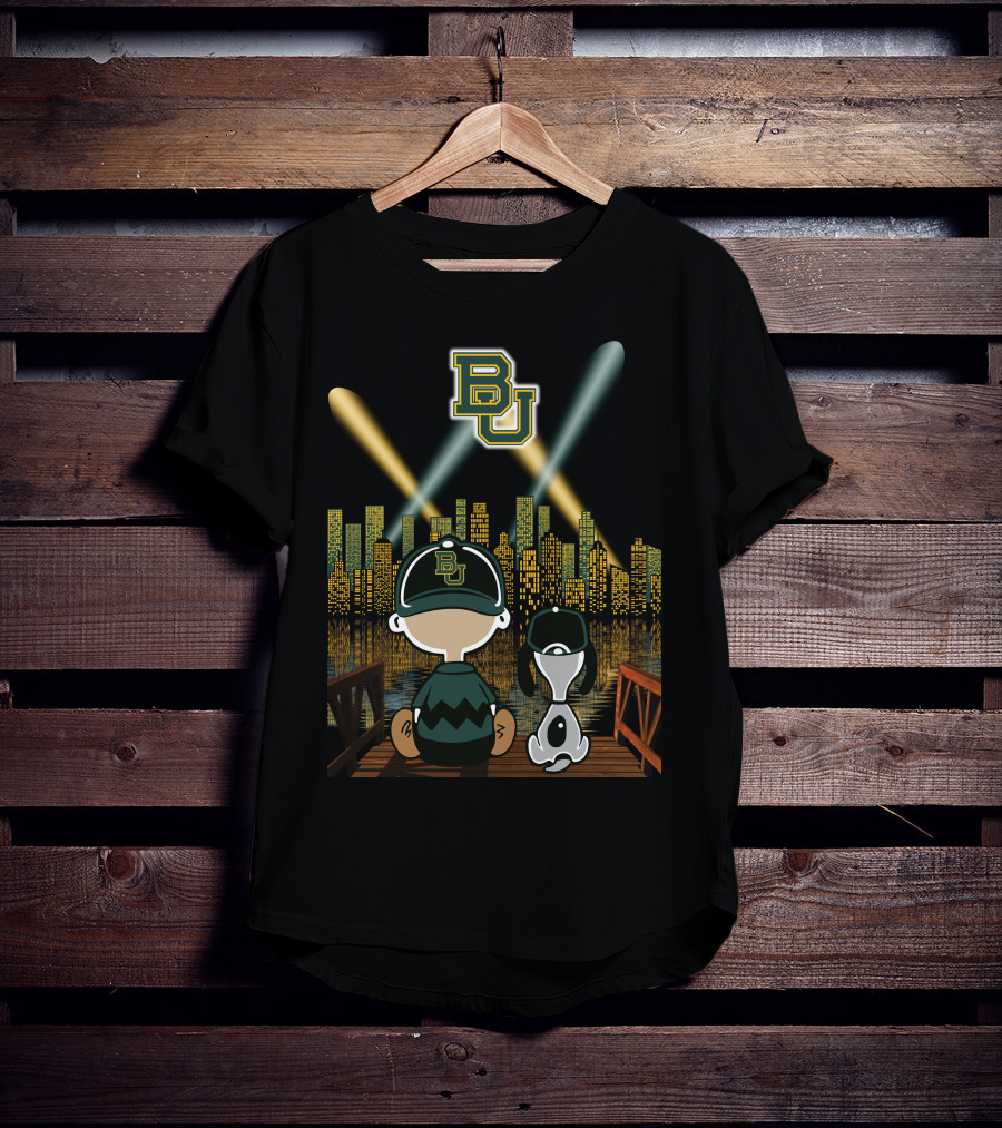 Bu Skyline Baylor Bears City Night Scene T-Shirt
