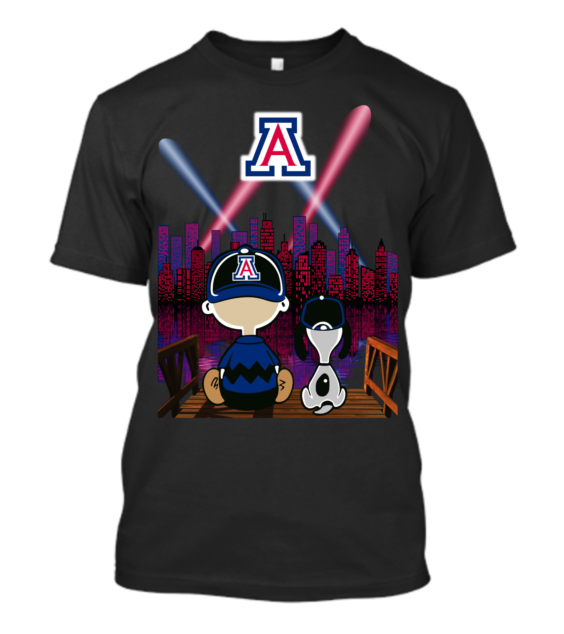 Arizona Wildcats '95 Night City Skyline Classic Scene T-Shirt