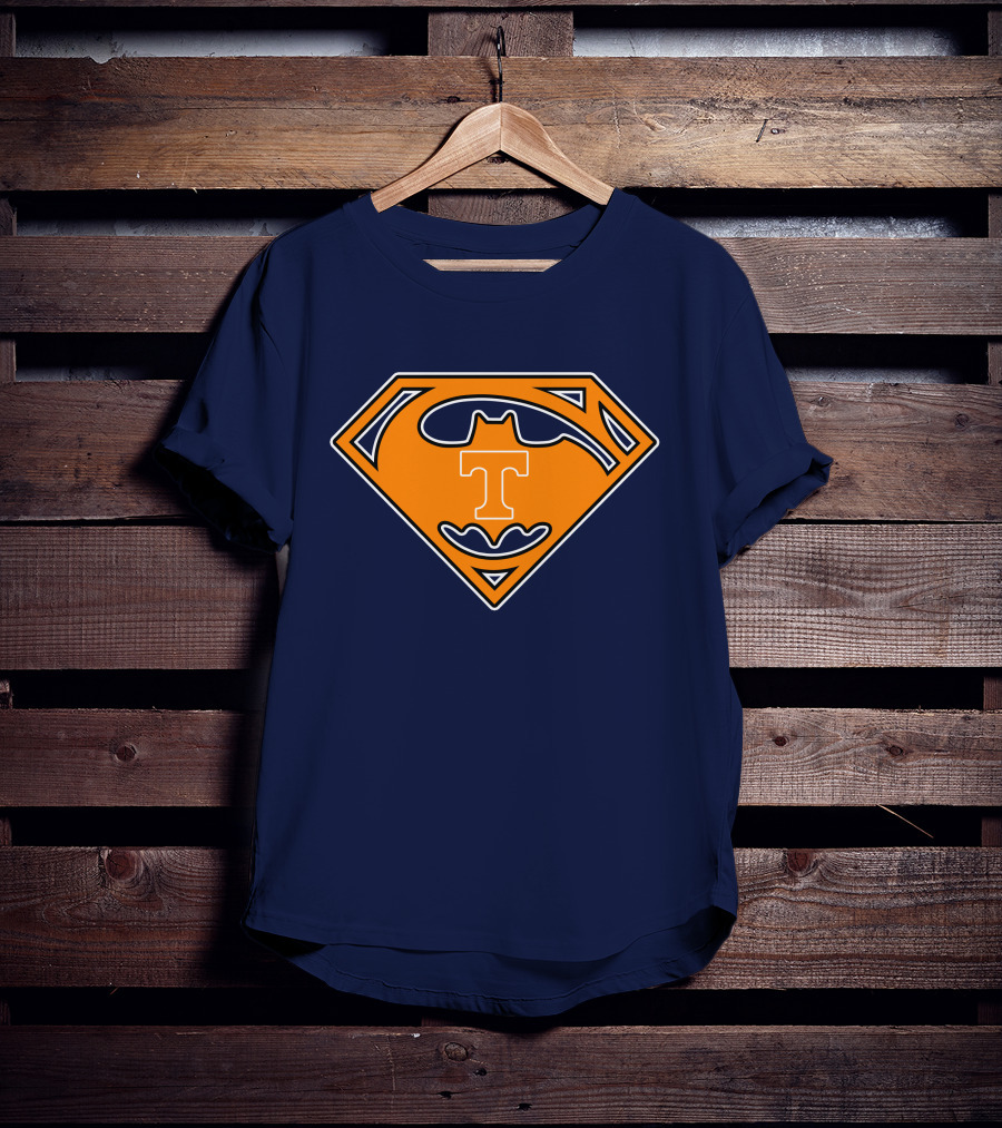 Superman Batman Tennessee Volunteers Logo T-Shirt