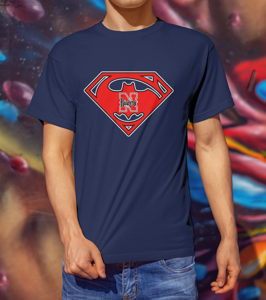 Superman Nebraska Huskers Logo T-Shirt