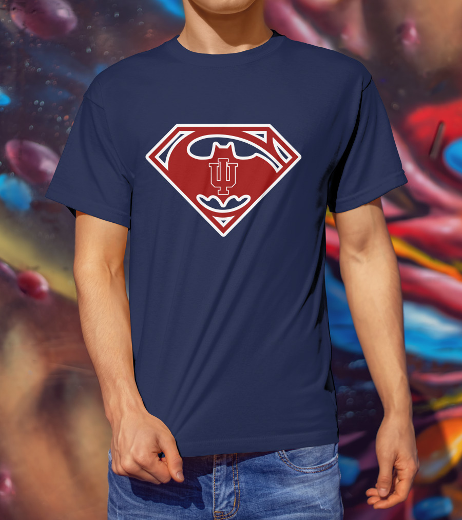 Indiana Hoosiers Superman Batman Logo Mashup T-Shirt