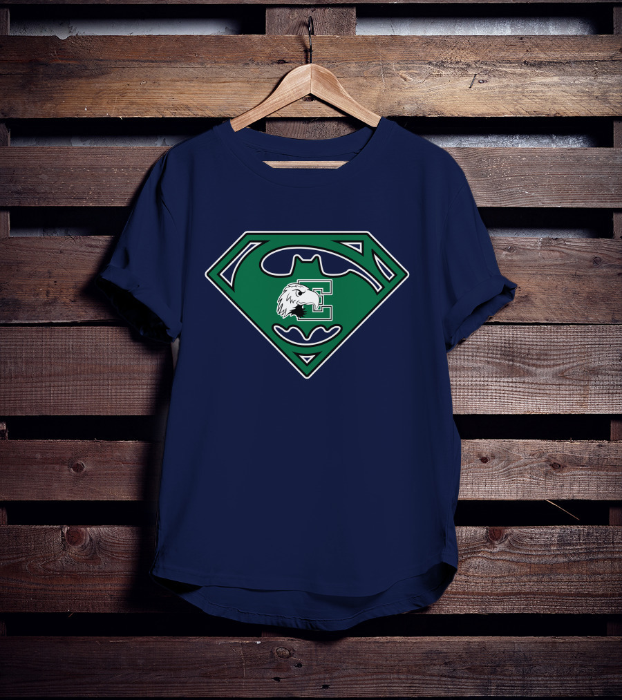 Batman Superman Logo Fusion Eastern Michigan Eagles T-Shirt