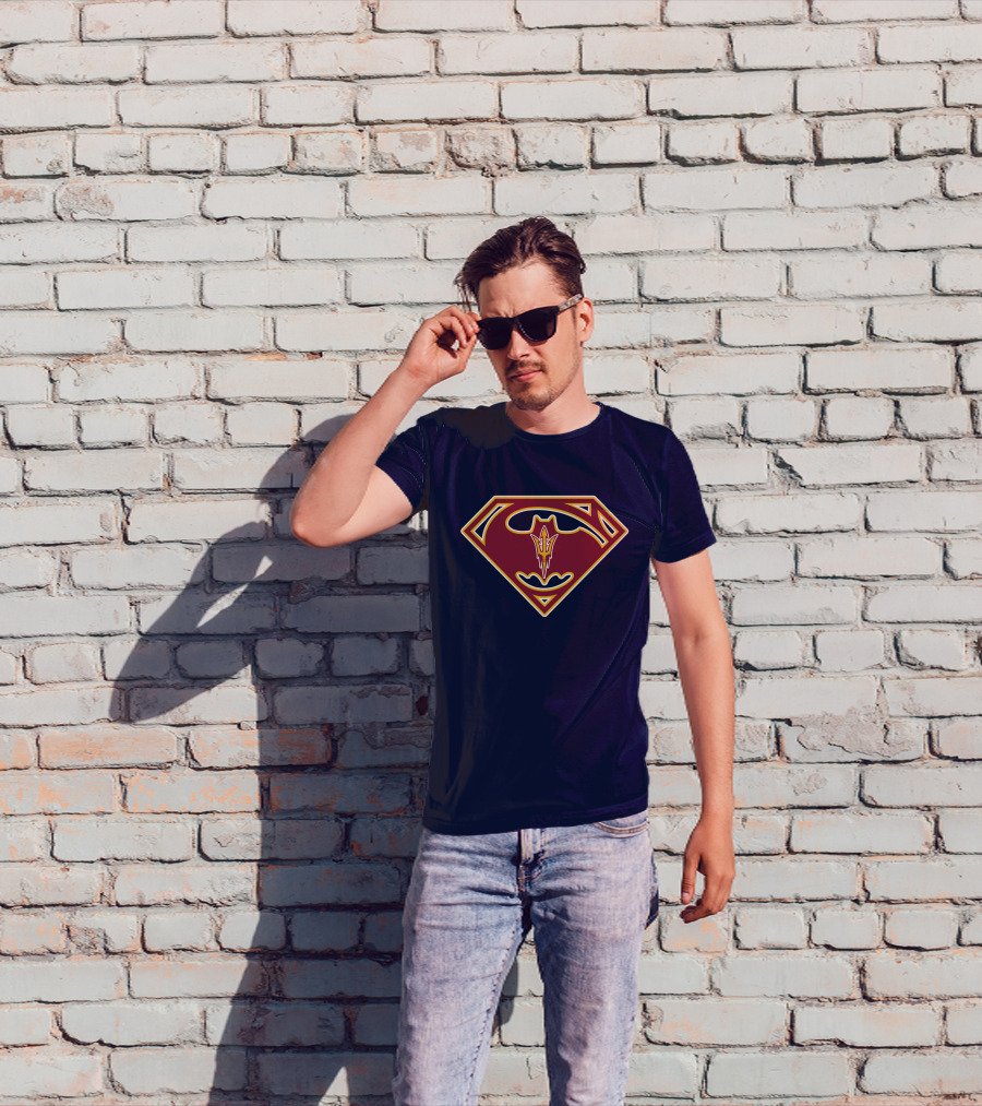 Arizona State Sun Devils Bat-Superman Logo Fusion T-Shirt