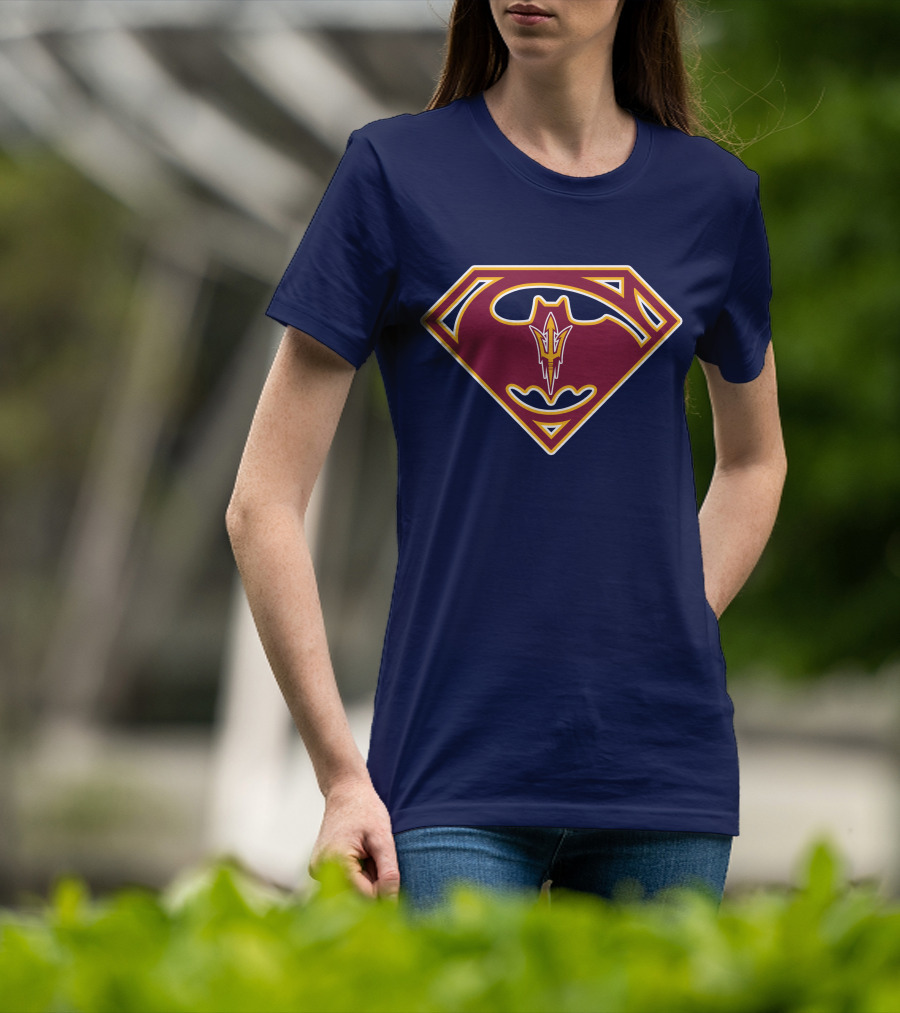Arizona State Sun Devils Bat-Superman Logo Fusion T-Shirt