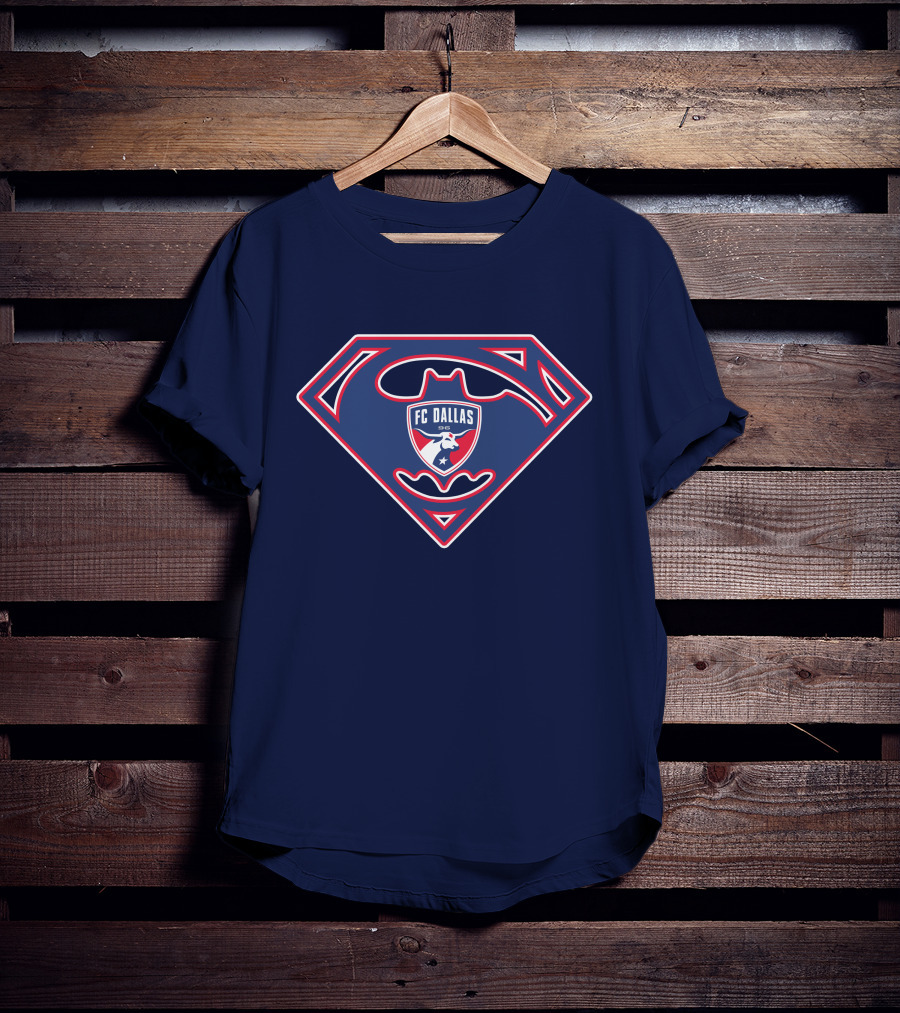 Fc Dallas Shield Emblem Superman Batman T-Shirt
