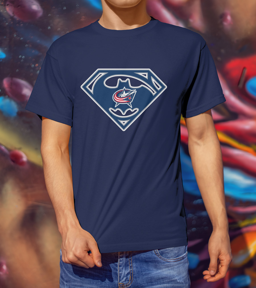 Columbus Blue Jackets Bat Superman T-Shirt