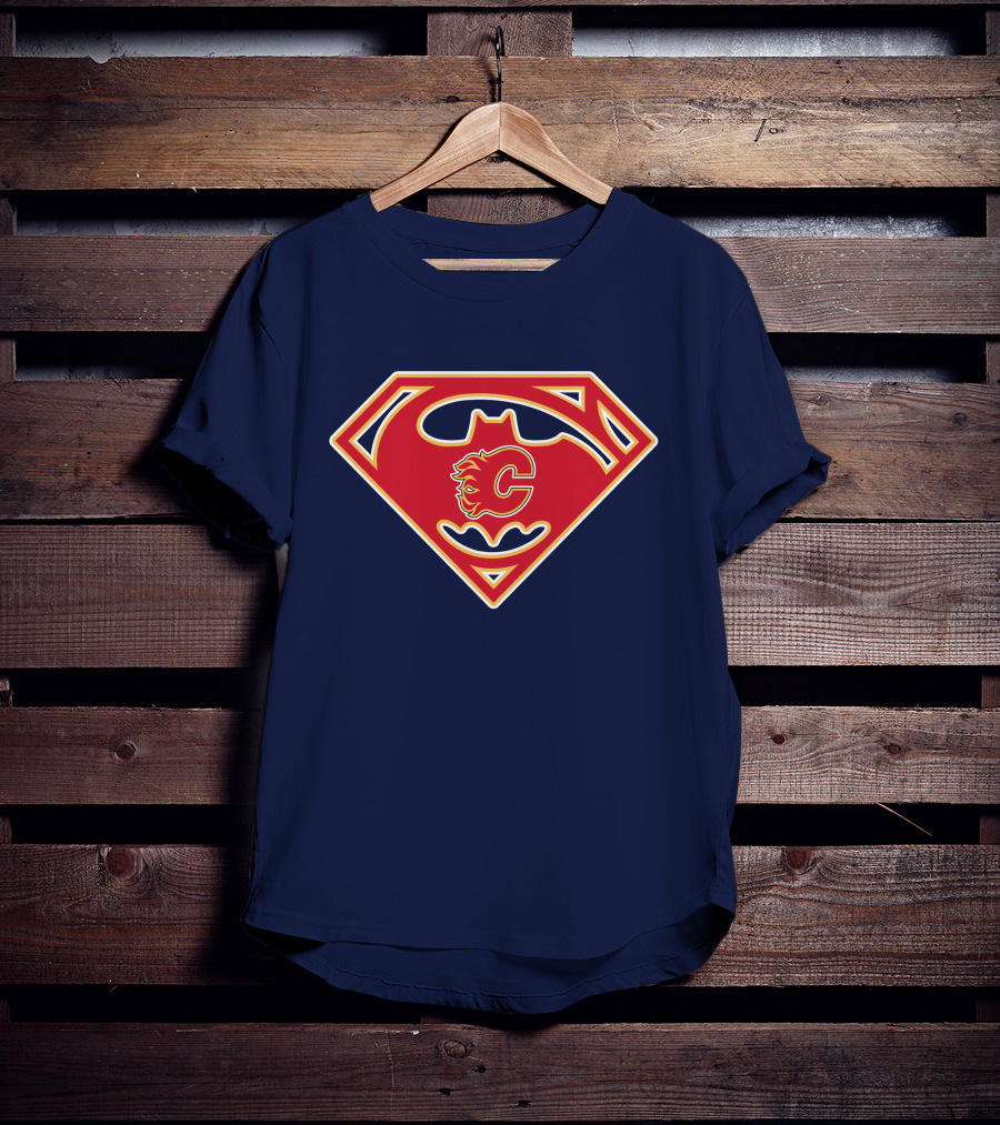 Calgary Flames Superhero Icon 155 T-Shirt