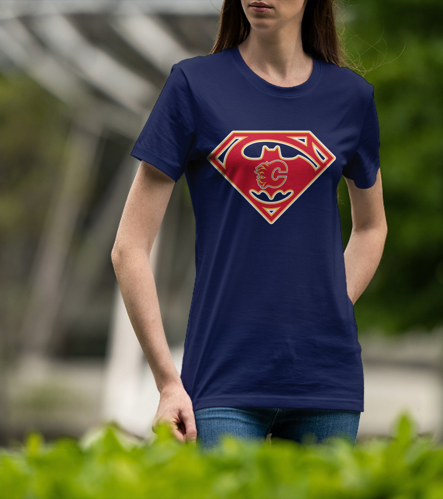 Calgary Flames Superhero Icon 155 T-Shirt