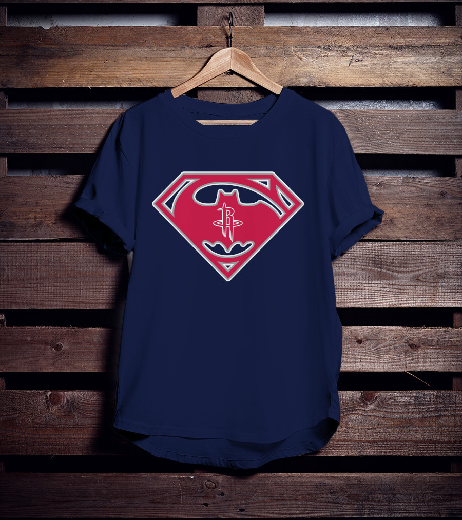 Houston Rockets Batman Superman Logo Mashup T-Shirt