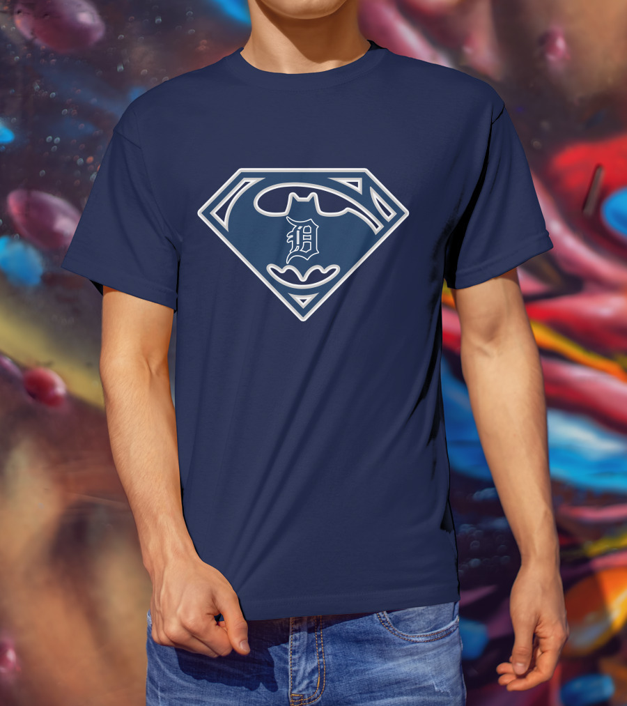 Detroit Tigers Superhero Emblem 210 T-Shirt