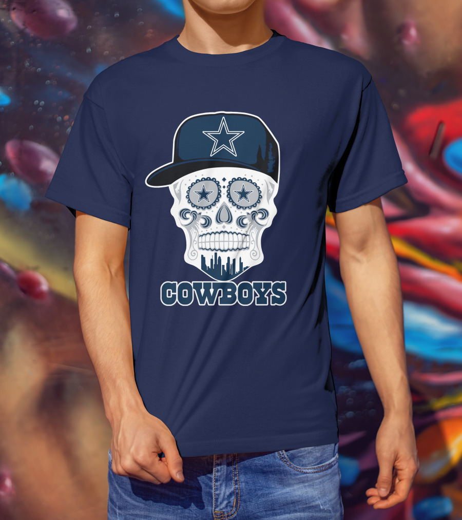 Dallas Cowboys Skull Funny Cowboys Star Hat T-Shirt