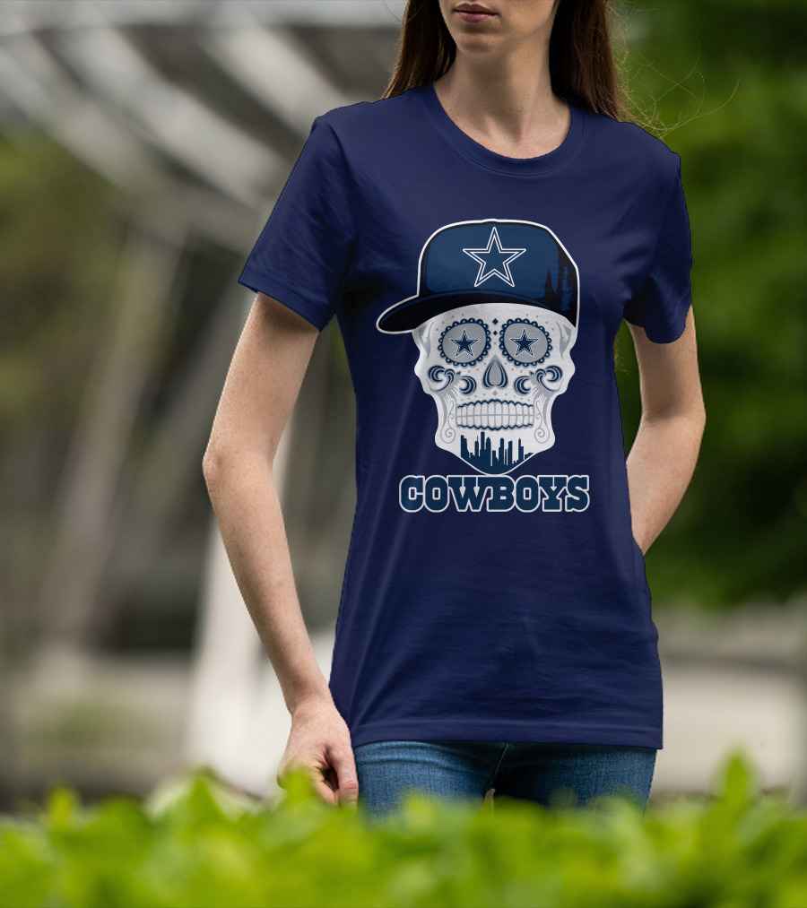 Dallas Cowboys Skull Funny Cowboys Star Hat T-Shirt