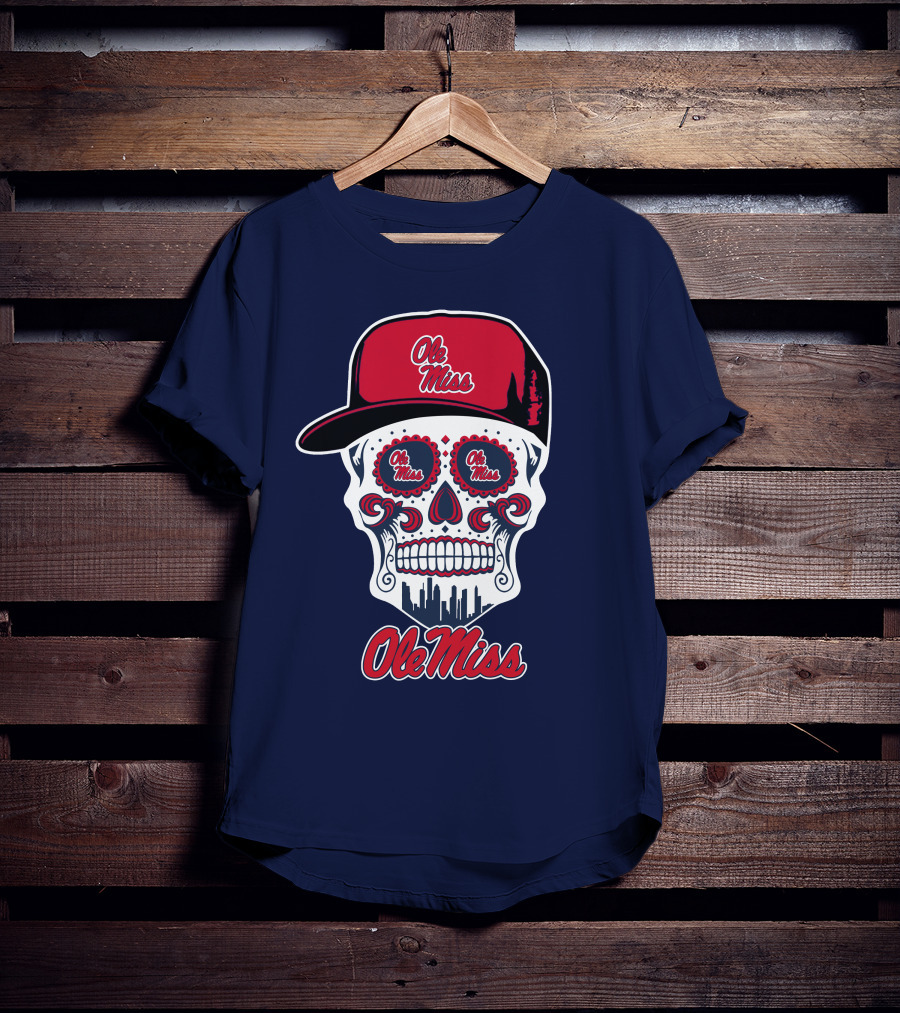 Ole Miss Sugar Skull Cap T-Shirt