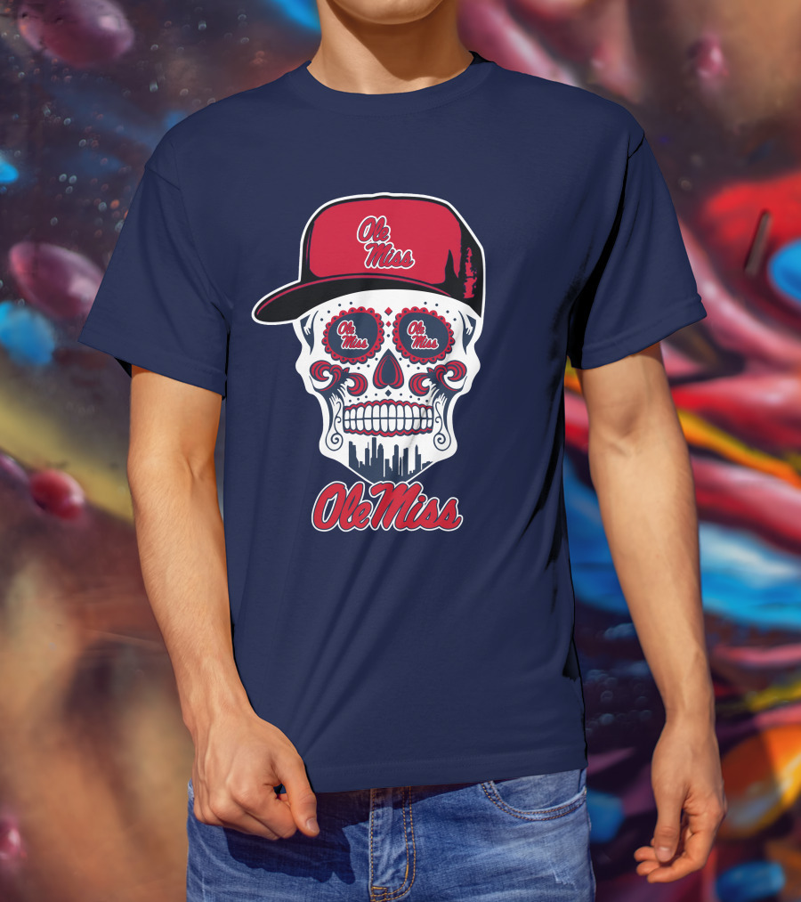 Ole Miss Sugar Skull Cap T-Shirt