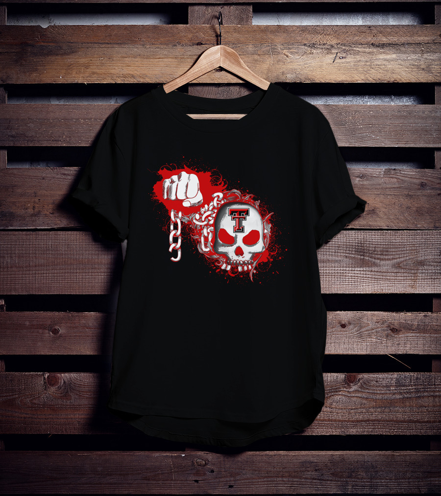 Texas Tech Red Raiders Skull And Chain Fist T-Shirt