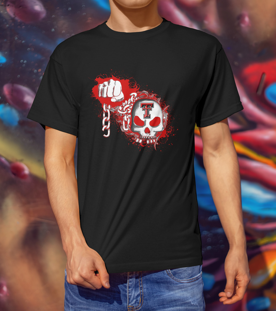 Texas Tech Red Raiders Skull And Chain Fist T-Shirt