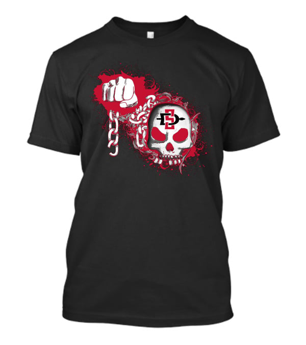 San Diego State Aztecs Skull And Fist With Chains T-Shirt